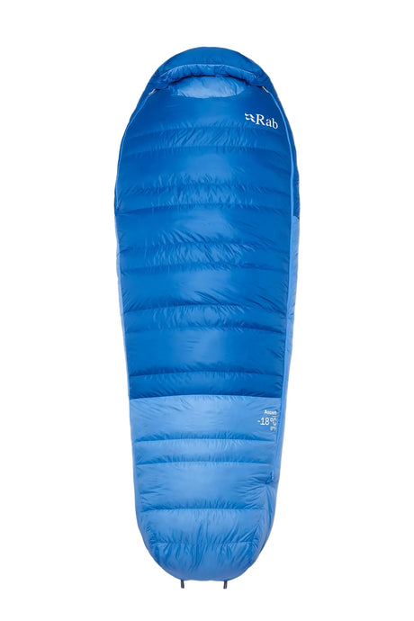 Rab Women's Ascent Down Sleeping Bag (-18°C/0F) in Dark BlueBird/BlueBird - Front