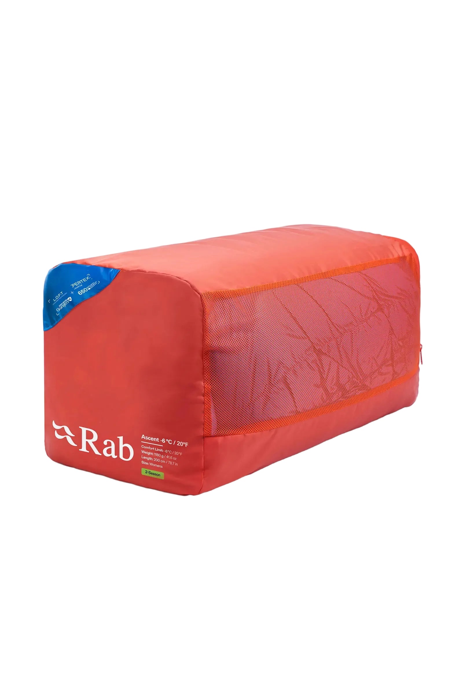 Rab Women's Ascent Down Sleeping Bag (-6°C/20F) in Dark Bluebird/Bluebird - Stuff Sack