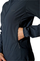 Rab Women's Borealis Hooded Jacket in Beluga - collar detail