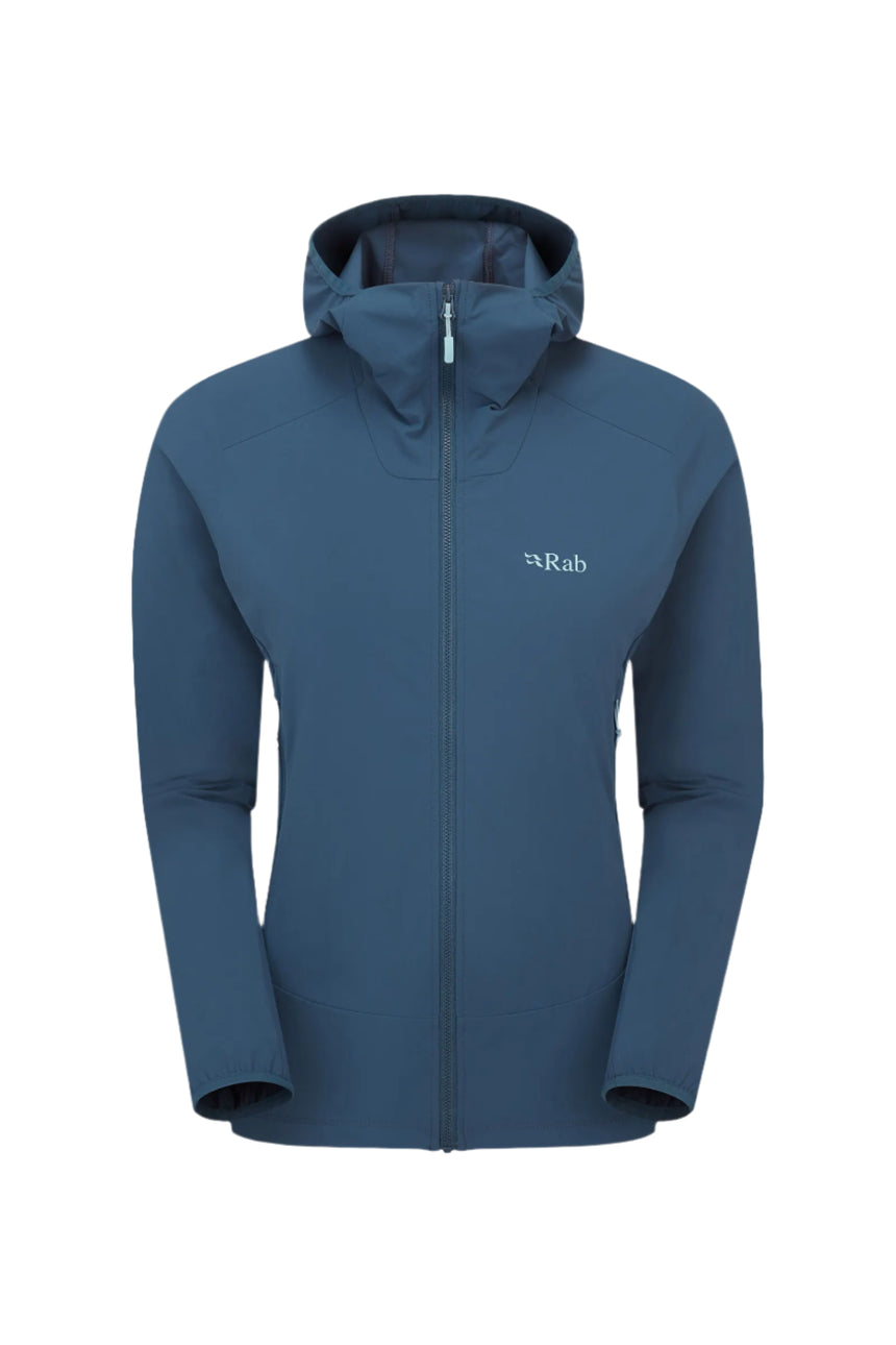 Rab Women's Borealis Hooded Jacket in Tempest Blue - front