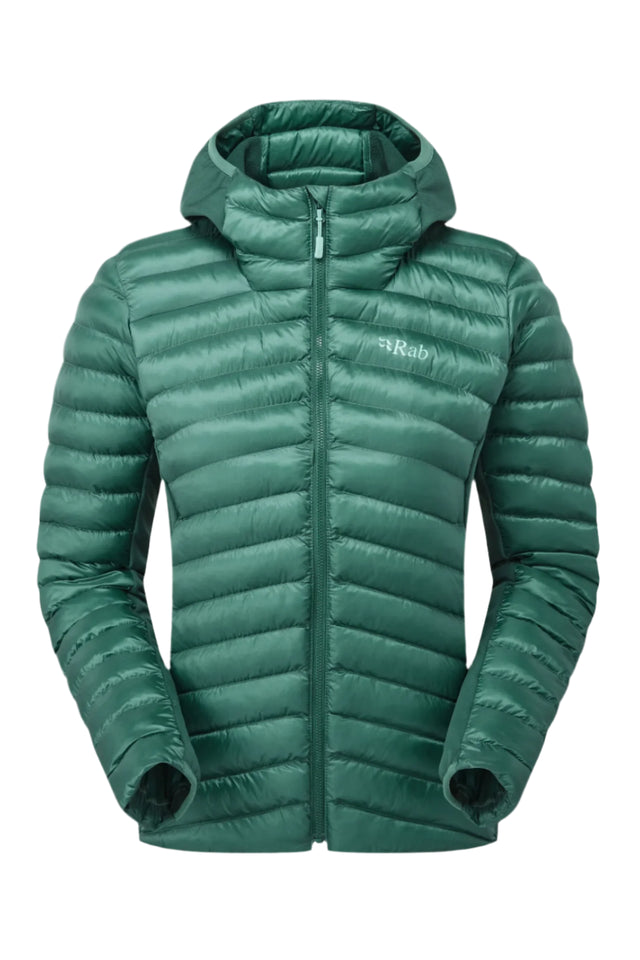 Rab Women's Cirrus Flex Insulated Hooded Jacket in Eucalyptus/Green Slate - front