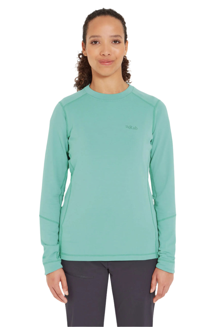 Rab Women's Conduit Crew in Glacier Blue - worn, front