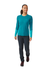 Rab Women's Conduit Crew in Ultramarine (styling reference) - worn, front