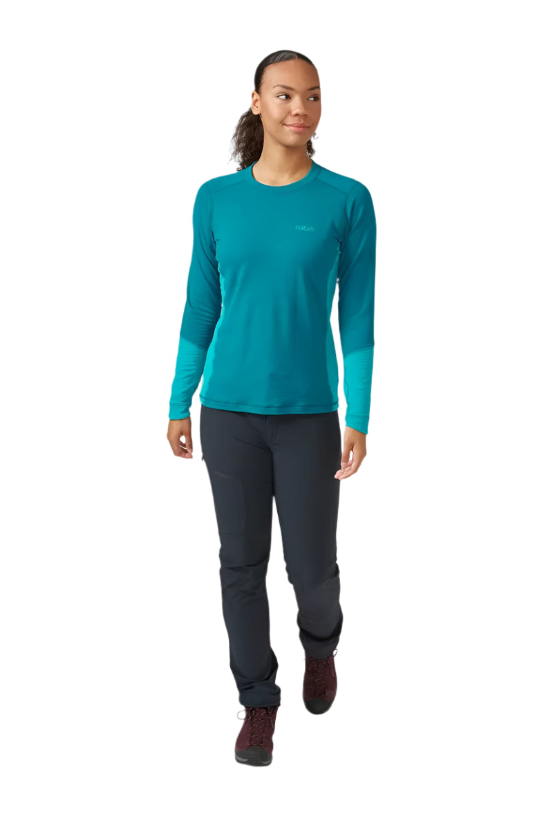 Rab Women's Conduit Crew in Ultramarine (styling reference) - worn, front