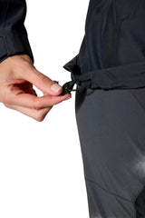 Rab Women's Downpour Eco Jacket in Black (styling reference) - hem drawcord detail, worn