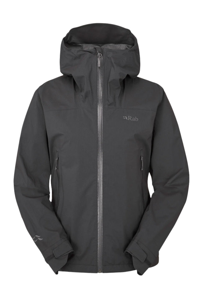 Rab Women's Downpour Light Waterproof Jacket in Anthracite - front