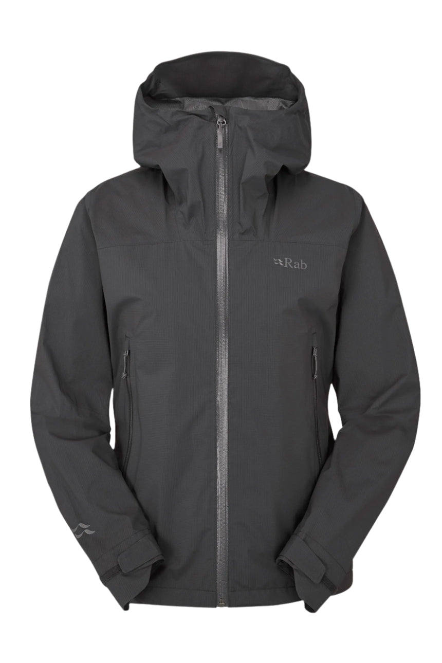 Rab Women's Downpour Light Waterproof Jacket in Anthracite - front