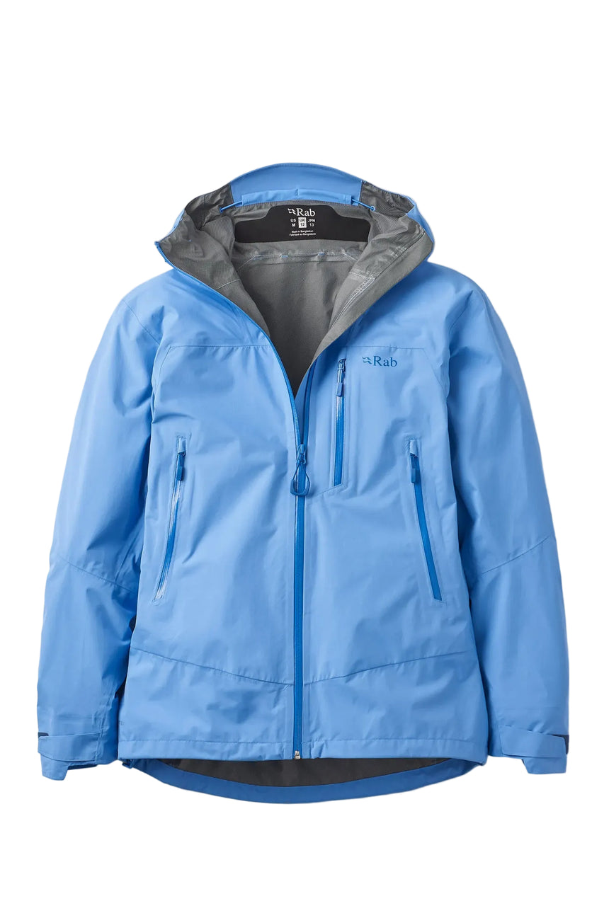 Rab Women's Downpour Mountain Waterproof Jacket in Bluebird - front