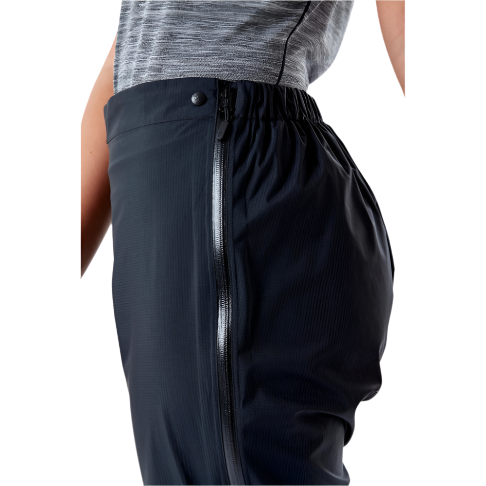 Rab Women's Downpour Plus 2.0 Pant in Black - hip zip detail