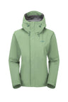 Rab Women's Downpour Waterproof Jacket in Fig Green - front