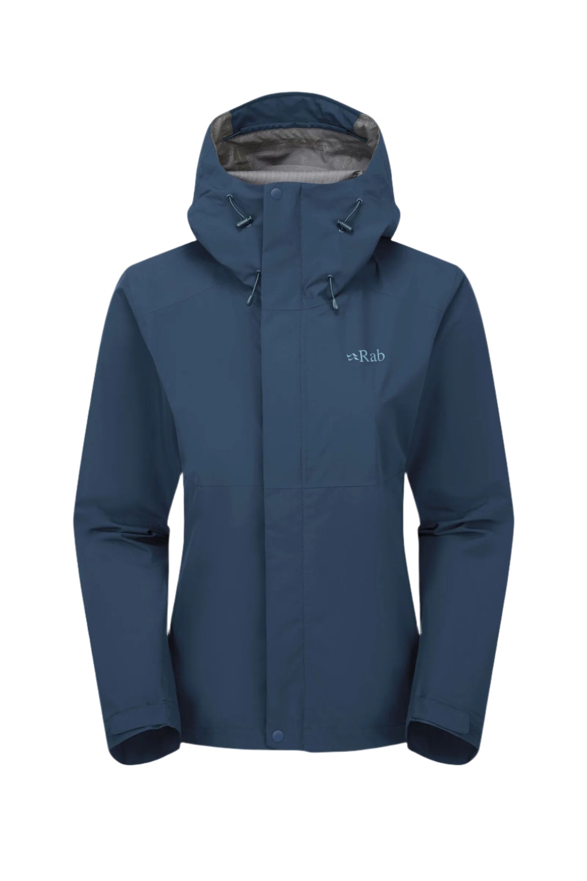 Rab Women's Downpour Waterproof Jacket in Tempest Blue - front