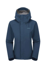Rab Women's Downpour Waterproof Jacket in Tempest Blue - front