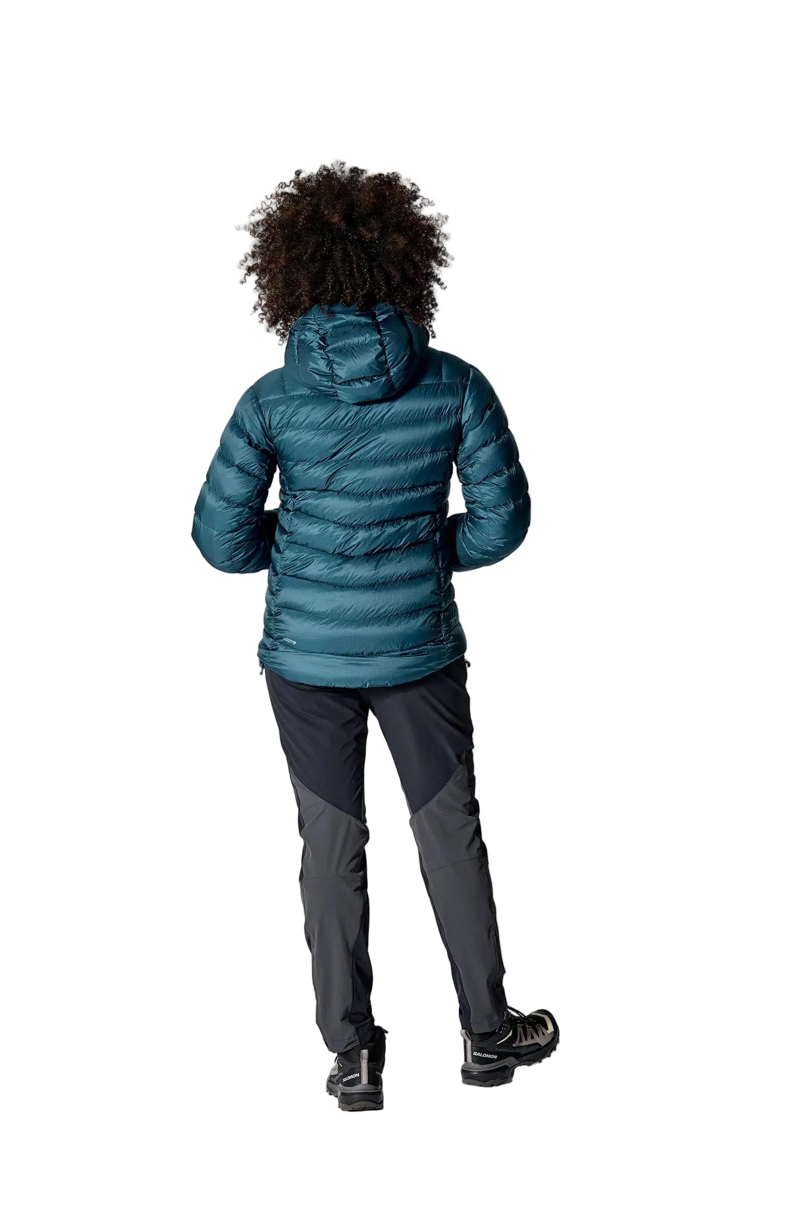 Rab Women's Electron Pro Down Jacket in Black - worn, back