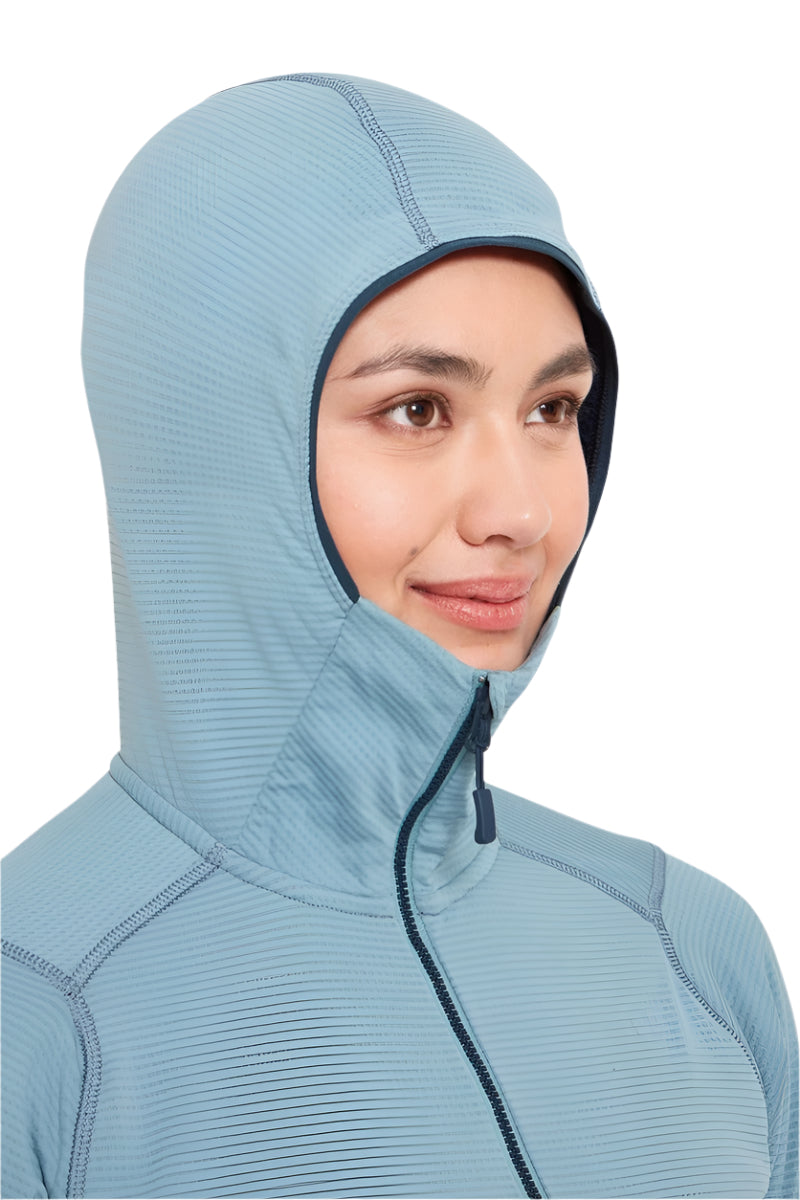 Rab Women's Evolute Hoody in Citadel - hood detail