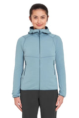 Rab Women's Evolute Hoody in Citadel - worn (cropped)