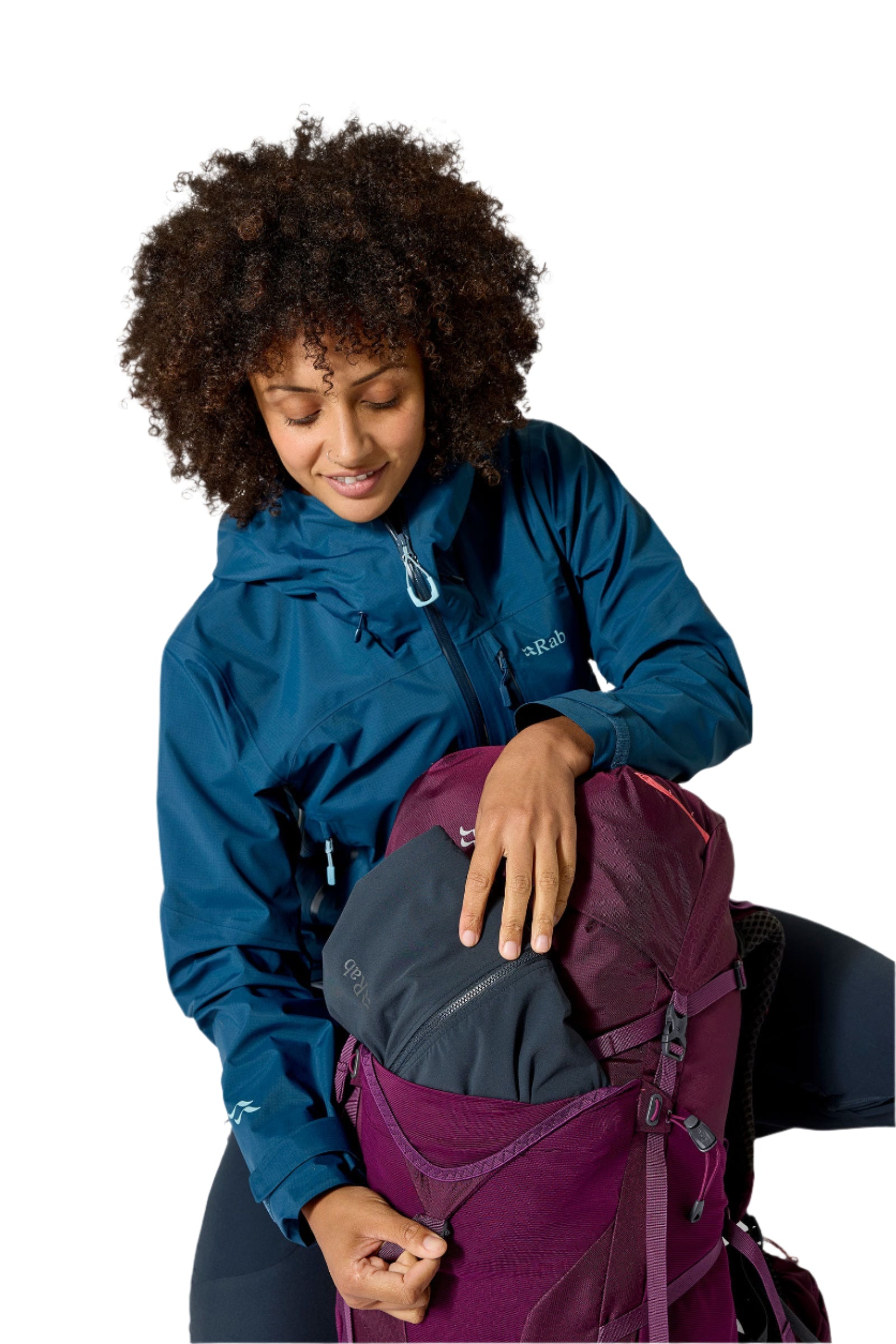 Rab Women's Exion ND35L Hiking Pack in Mulberry - On Model Front View