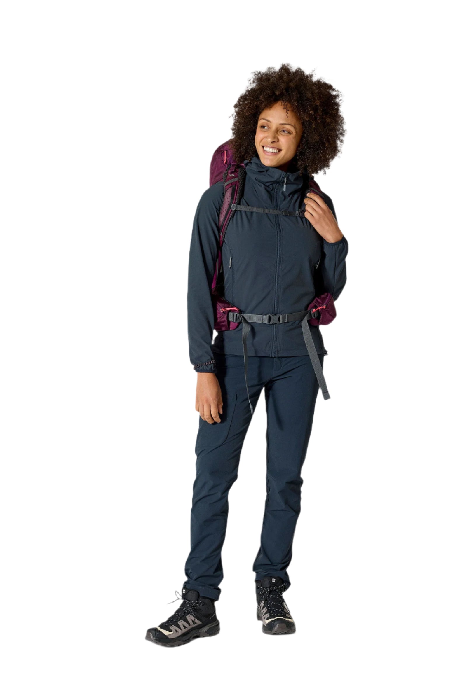 Rab Women's Exion ND35L Hiking Pack in Mulberry - On Model Full Length