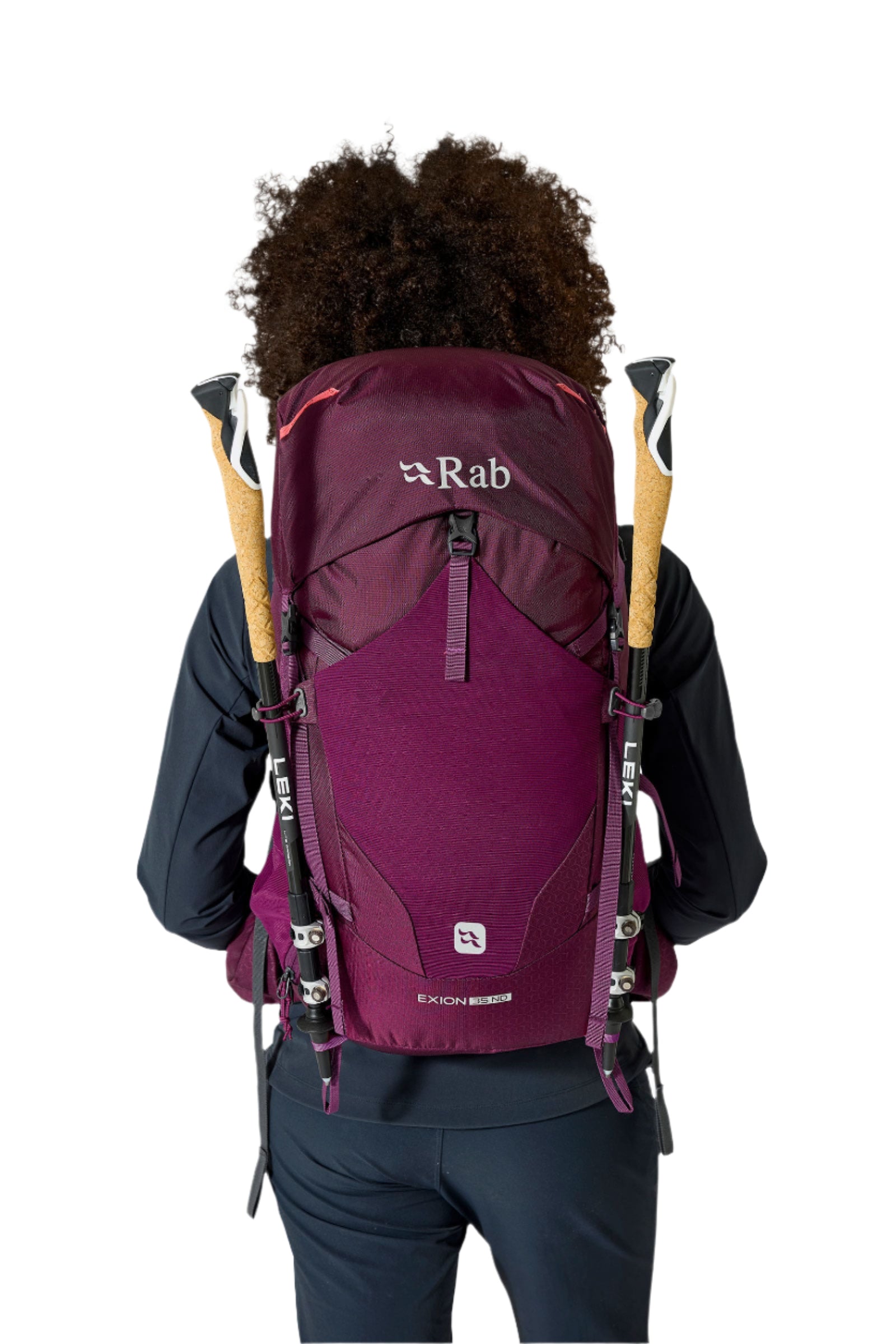 Rab Women's Exion ND35L Hiking Pack in Mulberry - Pole Carry