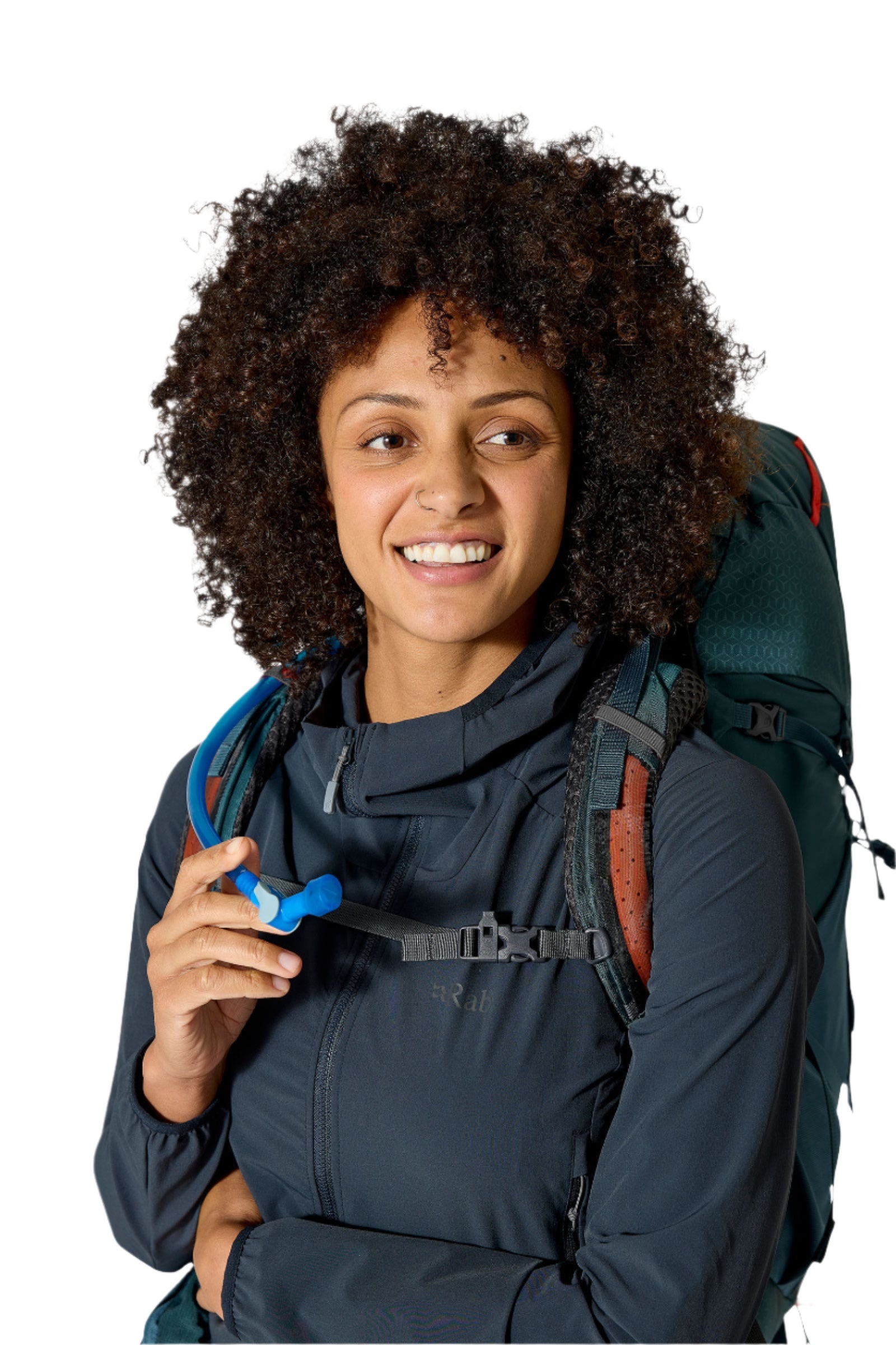 Rab Women's Exion ND45L Hiking Pack in Orion Blue - On Model Front View