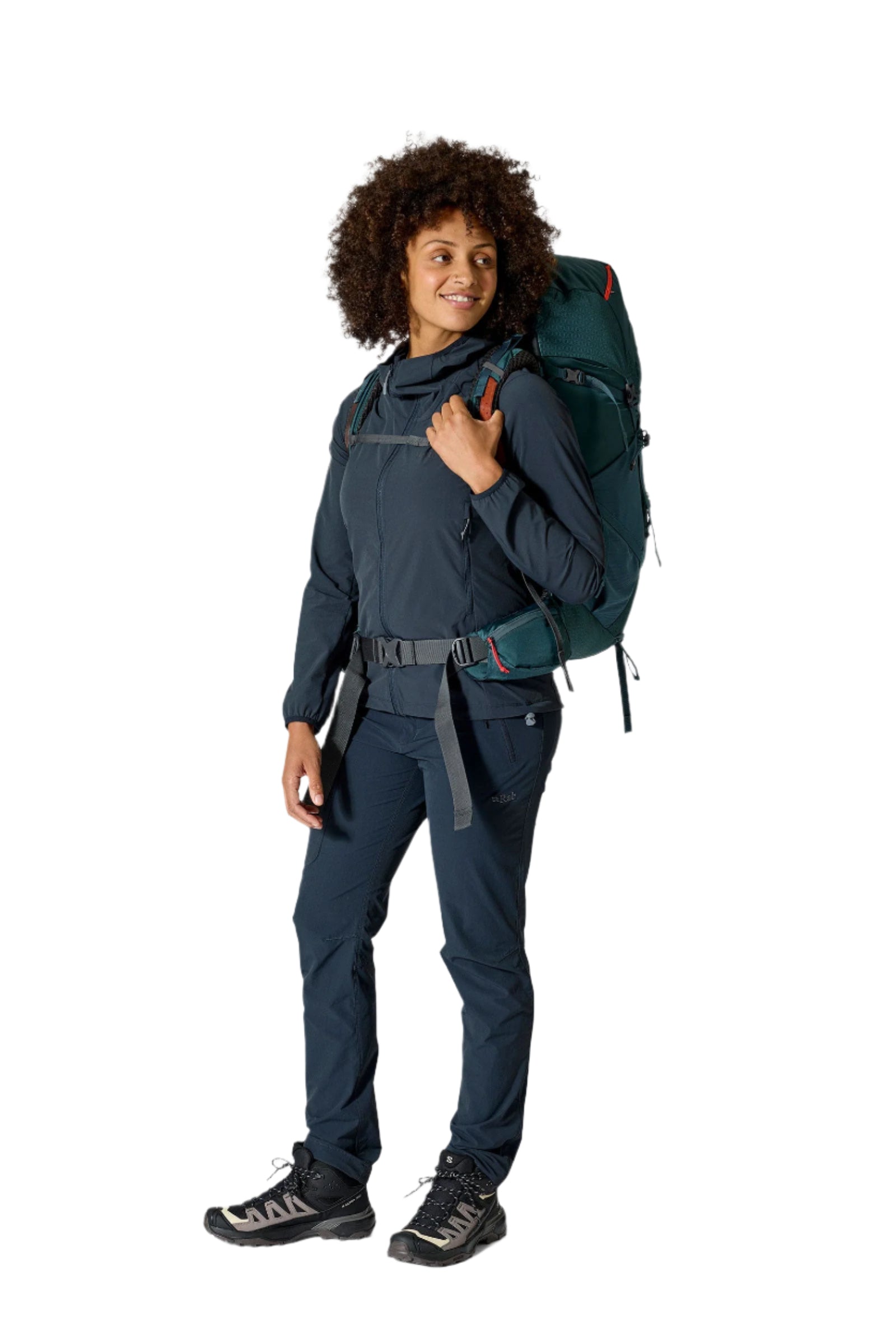 Rab Women's Exion ND45L Hiking Pack in Orion Blue - On Model Full Length