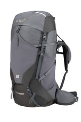 Rab Women's Exion ND65L Hiking Pack in Anthracite/Graphene - Front View