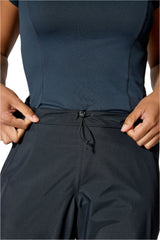 Rab Women's Firewall Mountain Waterproof Pants in Black - side zip detail, lower leg, worn