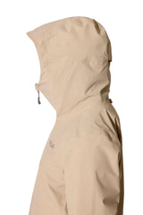 Rab Women's Firewall Waterproof Parka in Dark Pebble - hood detail on model (4 of 7)