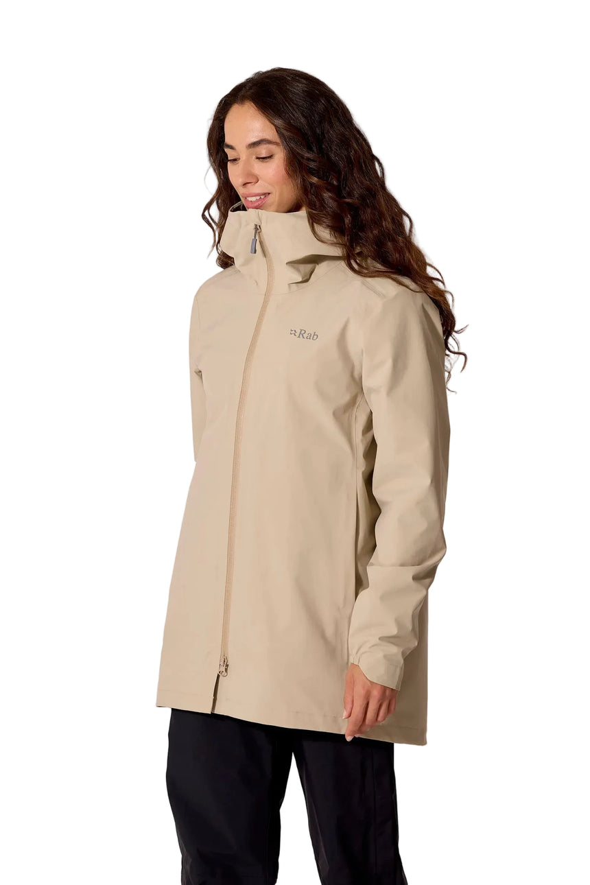 Rab Women's Firewall Waterproof Parka in Dark Pebble - worn, front (1 of 5)