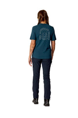 Rab Women's Force Cirque Tee in Tempest Blue - worn