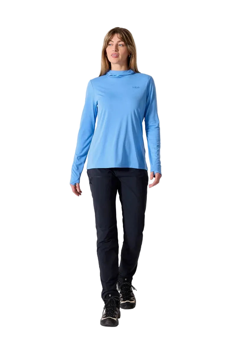 Rab Women's Force Hoody in Bluebird - worn