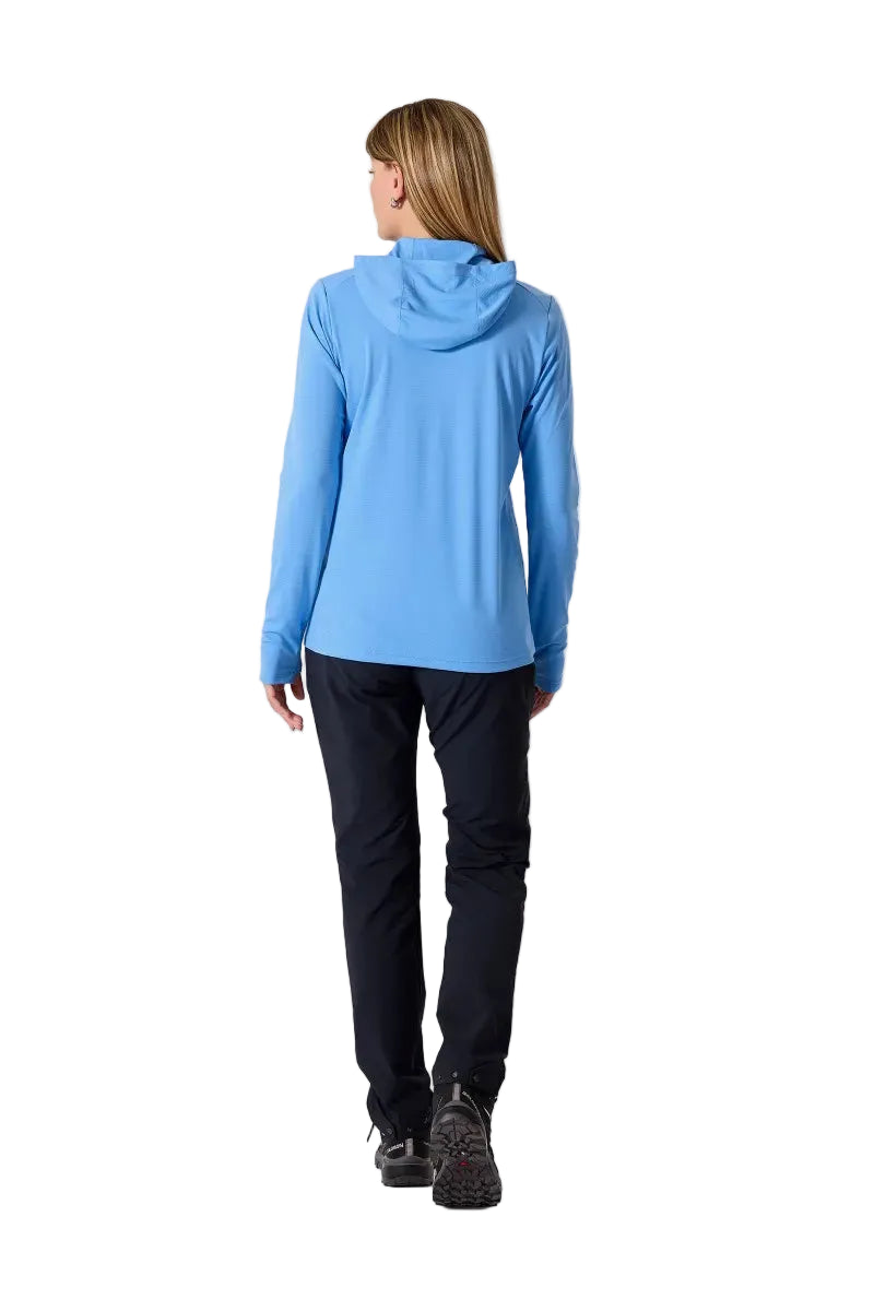 Rab Women's Force Hoody in Bluebird - worn