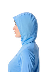 Rab Women's Force Hoody in Bluebird - worn