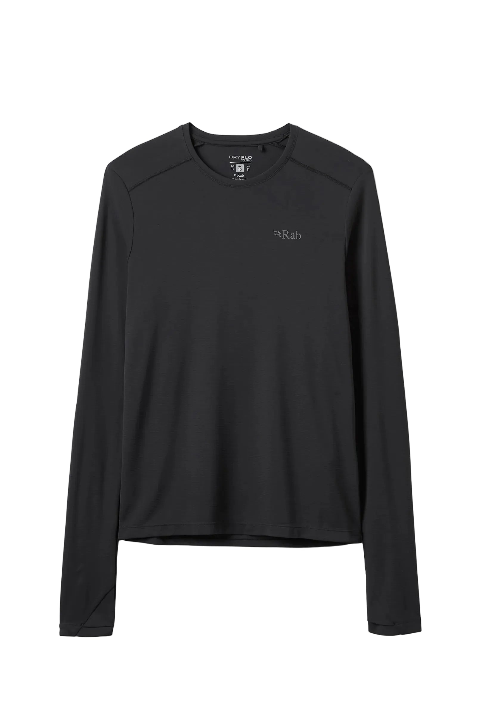 Rab Women's Force LS Tee in Black - Front