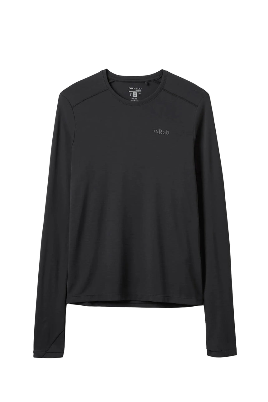 Rab Women's Force LS Tee in Black - Front