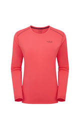 Rab Women's Force LS Tee in Hibiscus - Front