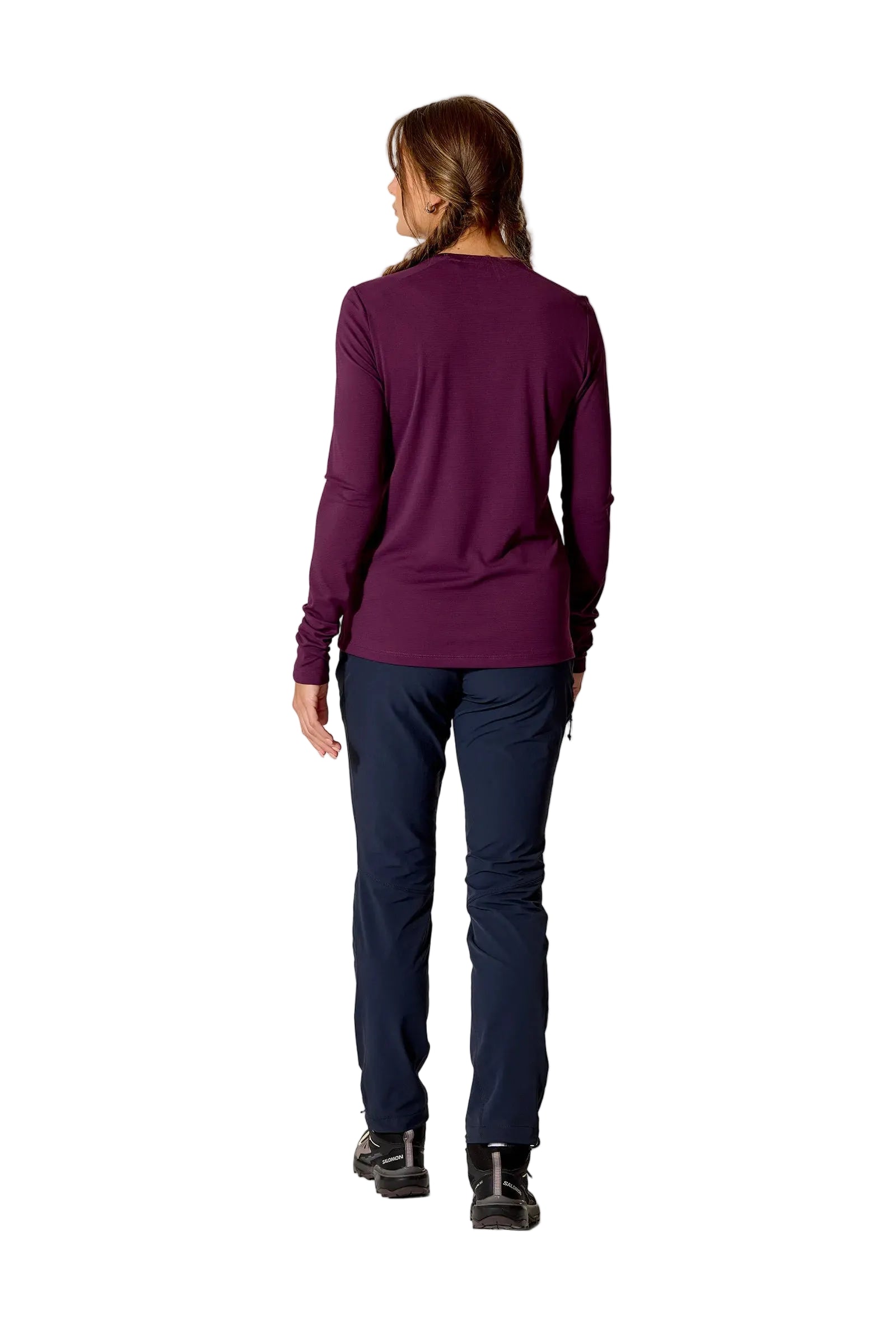 Rab Women's Force LS Tee in Mulberry (Reference) - Back