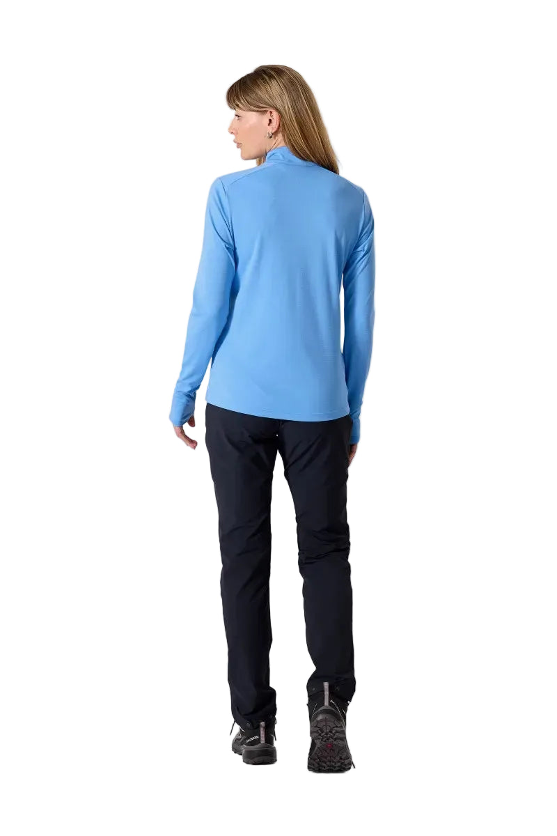 Rab Women's Force LS Zip in Bluebird - worn, back
