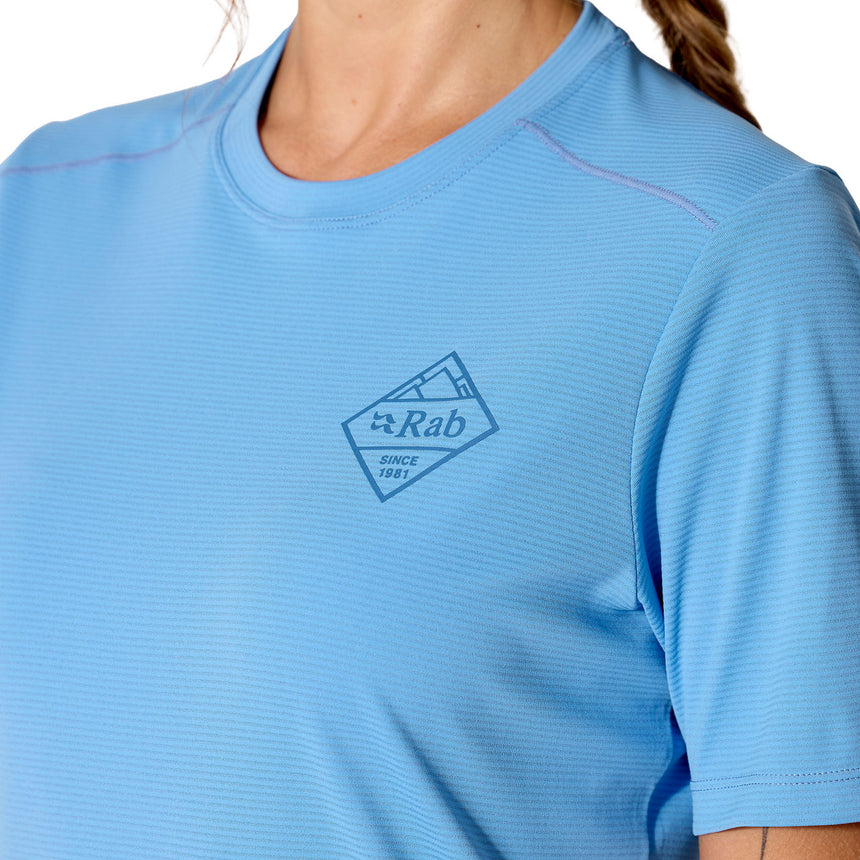 Rab Women's Force Stamp Tee in Bluebird - side