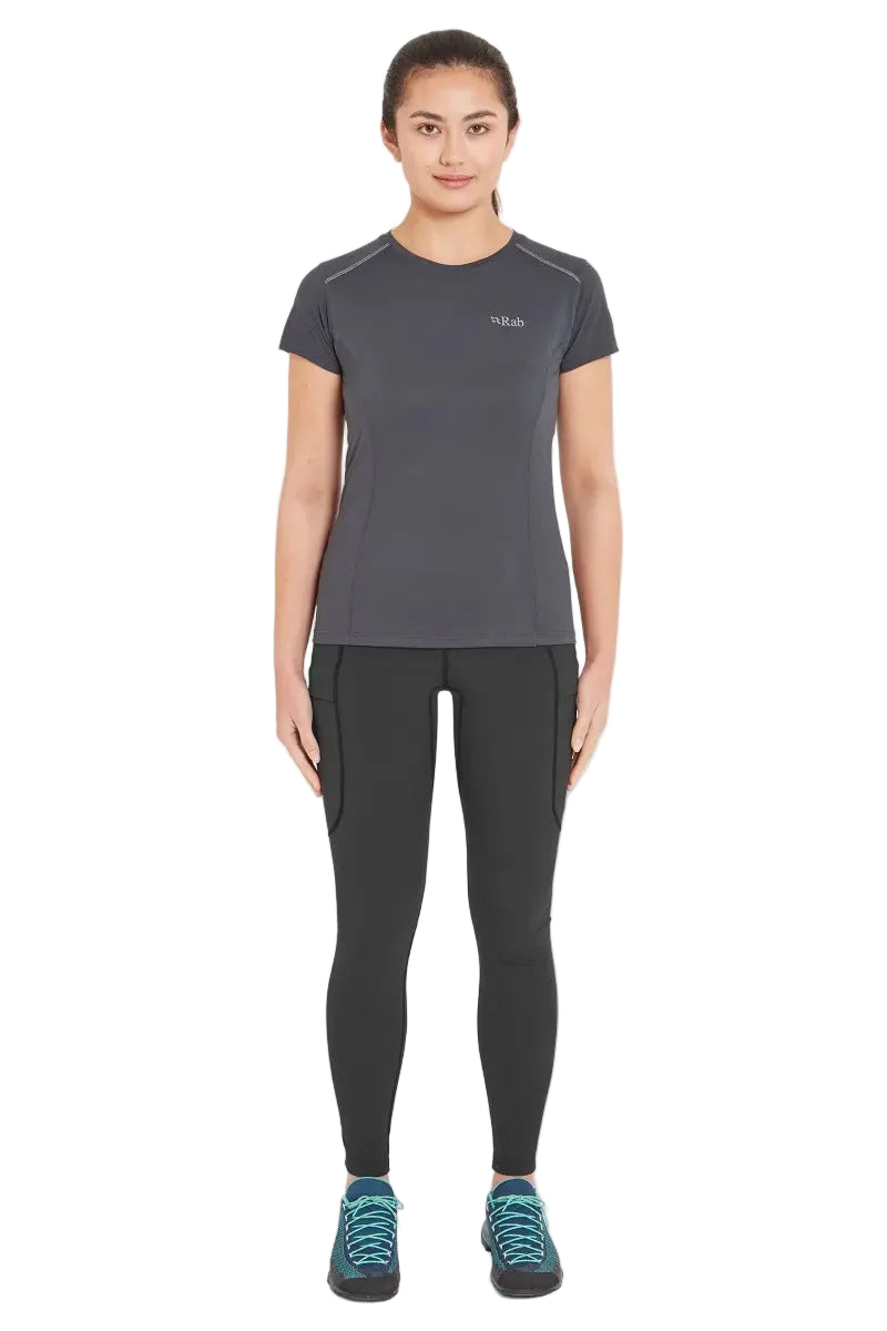 Rab Women's Incline AS Tights in Black - worn (full body)