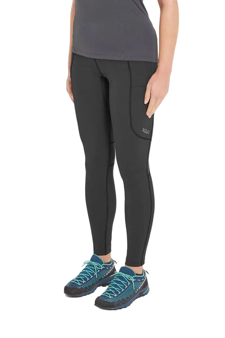 Rab Women's Incline AS Tights in Black - worn (three-quarter)