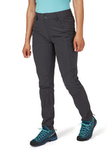 Rab Women's Incline Light Pants in Anthracite - front, worn