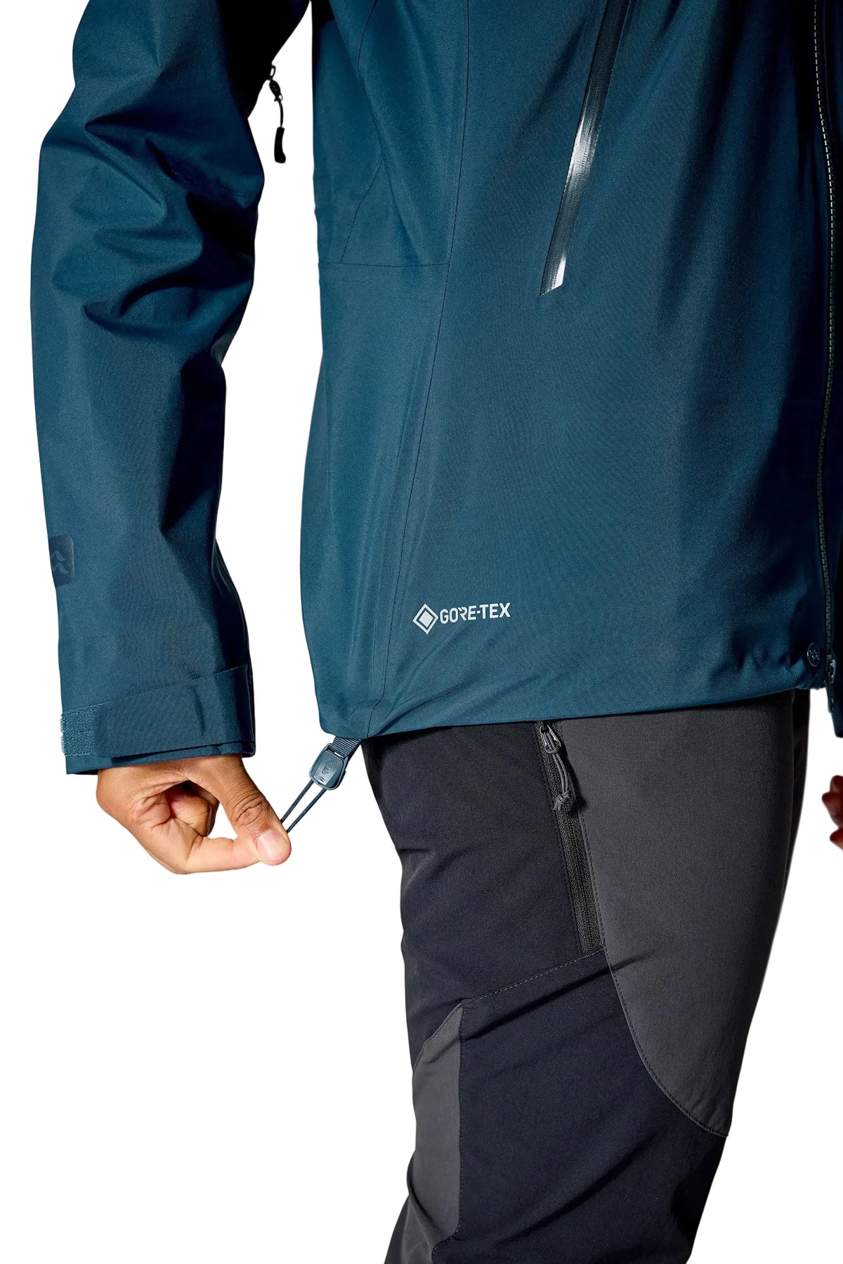 Rab Women's Kangri GORE-TEX Jacket in Tempest Blue - GORE-TEX Badge Detail