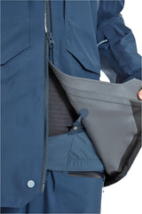 Rab Women's Khroma Converge GORE-TEX Ski Jacket in Tempest Blue - front detail, worn (reference only, not a stocked colour)