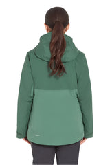 Rab Women's Khroma Diffract Insulated Ski Jacket in Greenslate/Eucalyptus - back, worn