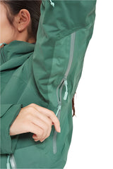 Rab Women's Khroma Diffract Insulated Ski Jacket in Greenslate/Eucalyptus - shoulder detail