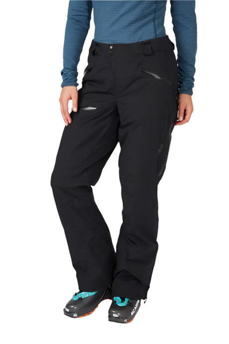 Rab Women's Khroma Diffract Insulated Ski Pants in Black - waistband adjuster detail