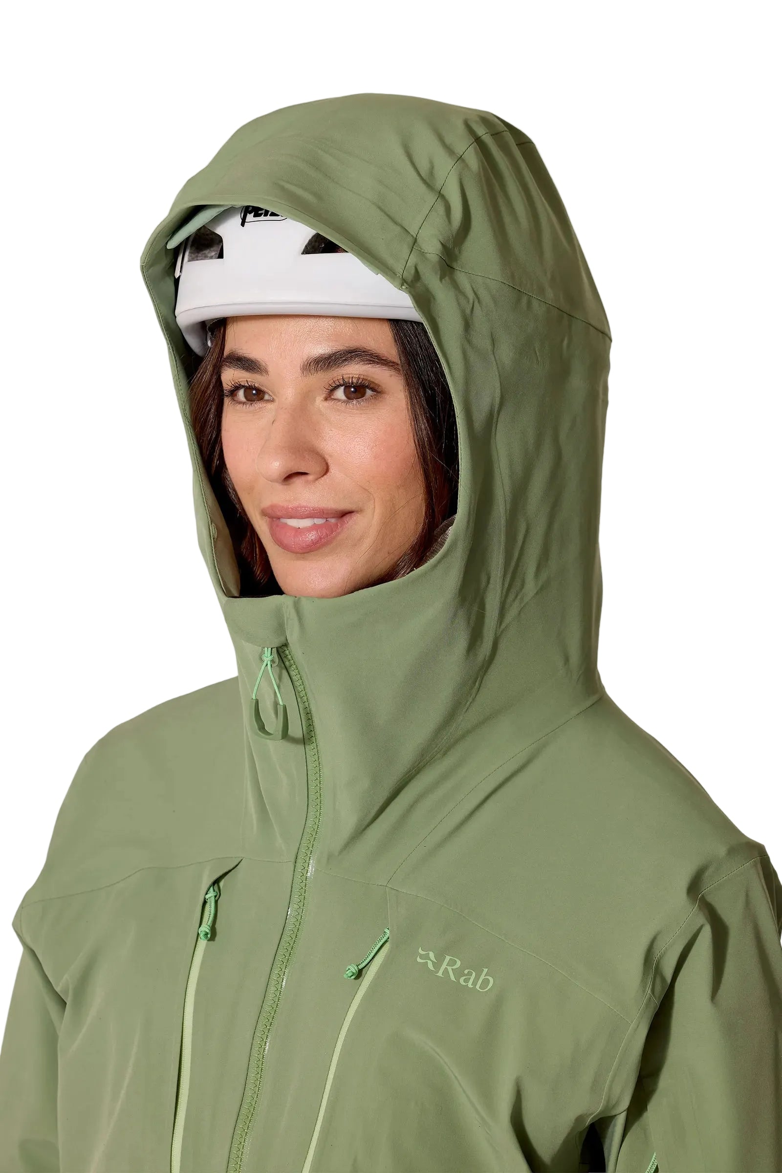 Rab Women's Kinetic Alpine Stretch Jacket - hood detail, worn (3 of 3)