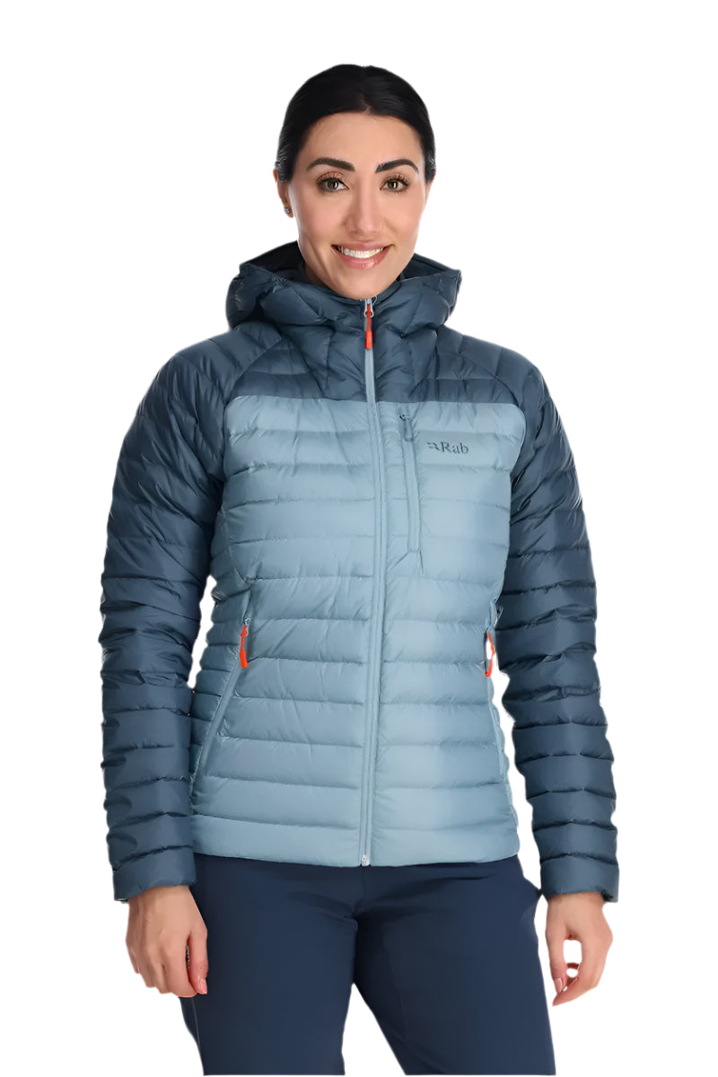 Rab Women's Microlight Alpine Down Jacket in Orion Blue (Reference) - Worn, Front