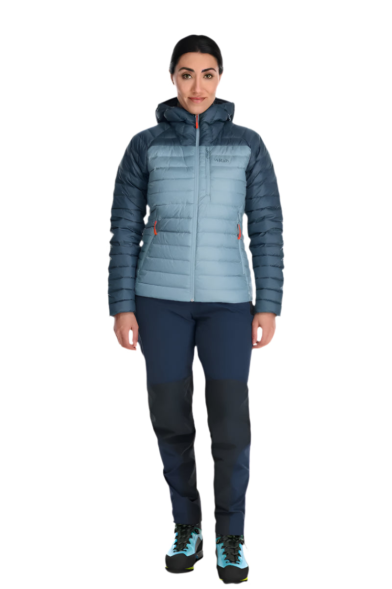 Rab Women's Microlight Alpine Down Jacket in Orion Blue (Reference) - Worn, Full Length