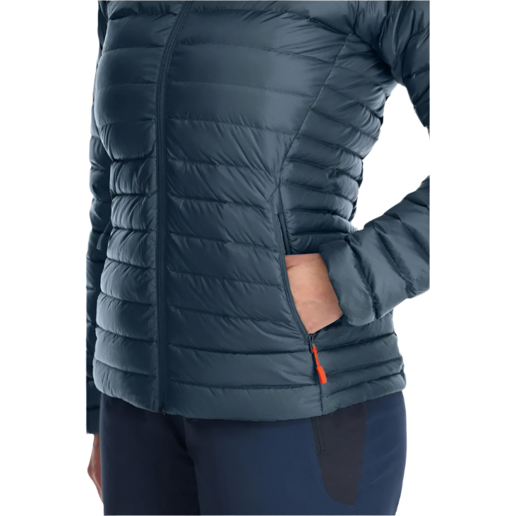 Rab Women's Microlight Down Jacket in Twilight Blue (Reference) - Hip Pocket Detail